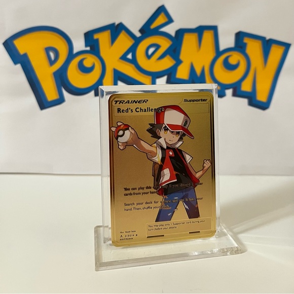 Pokemon Other Pokemon Reds Challenge 23214 Unbroken Bonds Fan Art Metal Gold Card Poshmark
